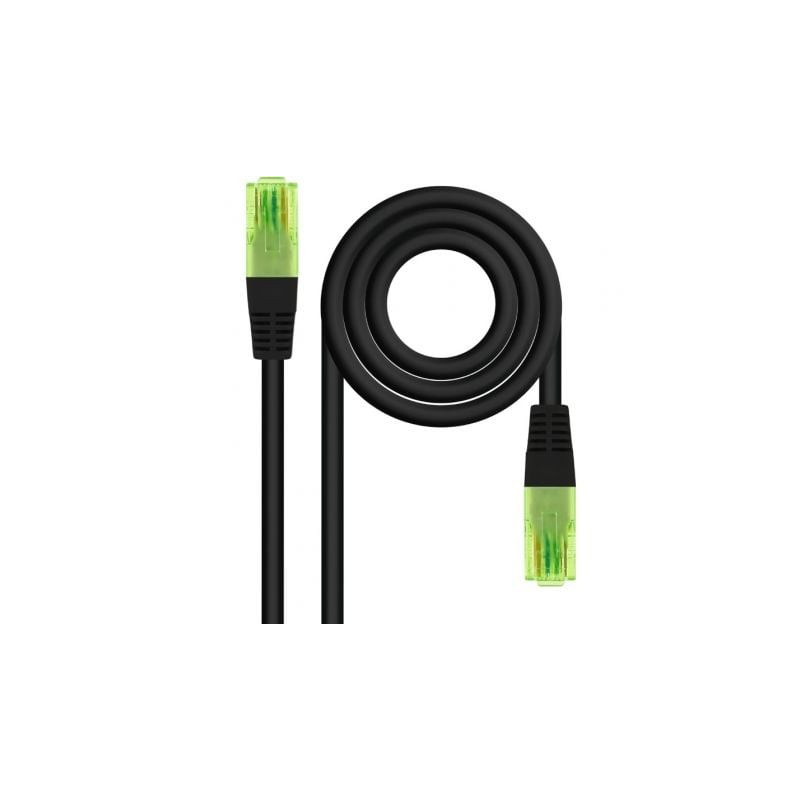 CABLE DE RED LATIGUILLO UTP CCA CAT6 AWG26 15 M NEGRO NANOCABLE