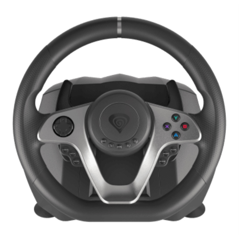 GENESIS Seaborg 400 Negro, Plata USB Volante + Pedales Nintendo Switch, PC, PlayStation 4, Playstation 3, Xbox 360, Xbox One, Xb