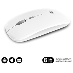 SUBBLIM Ratón Óptico Inalámbrico 2.4G y Bluetooth Dual Flat Mouse Reca