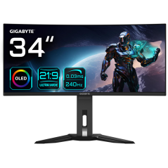 GIGABYTE Monitor de juegos curvo OLED WQHD MO34WQC2 de 34 - 3440 x 144