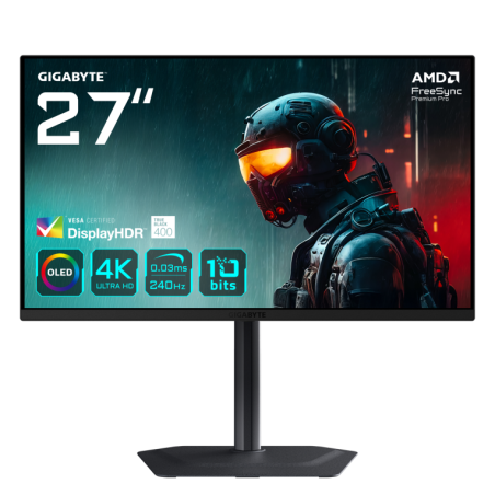 GIGABYTE MO27U2 OLED 4K UHD Gaming Monitor - 3840 x 2160, 240Hz, 0,03 