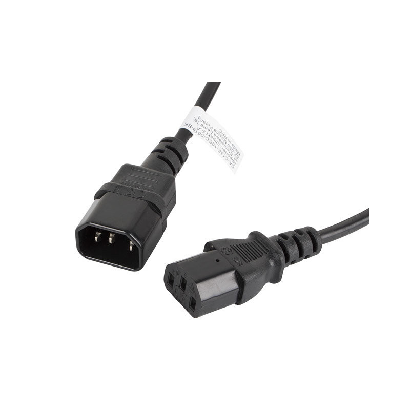 Cable alargador lanberg alimentacion cpu iec320 c13 h - iec320 c14 m 1.8m