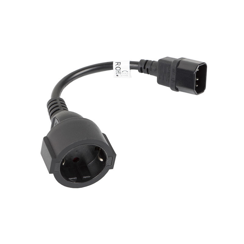 Cable lanberg adaptador iec 320 c14 - schuko cee7 hembra 20cm