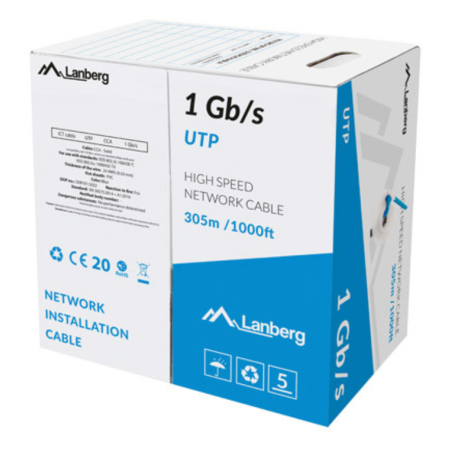 Lanberg LCU6-10CC-0305-B cable de red Azul 305 m U/UTP (UTP)