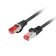 Cable red lanberg latiguillo cat.6 s - ftp lszh cu 0.25m negro fluke p