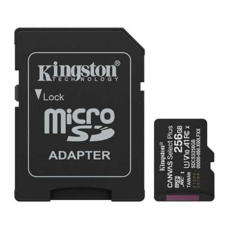 Tarjeta memoria micro secure digital sdxc 256gb kingston canvas select