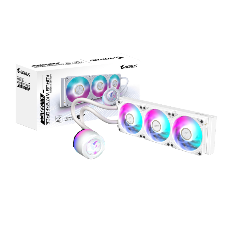 GIGABYTE AORUS WATERFORCE X II 360 ICE Procesador Sistema de refrigeración líquida todo en uno 12 cm Blanco