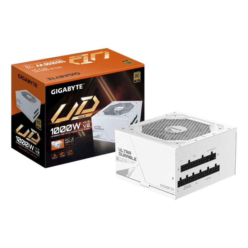 GIGABYTE UD1000GM PG5 V2 ICE unidad de fuente de alimentación 1000 W 20+4 pin ATX Blanco