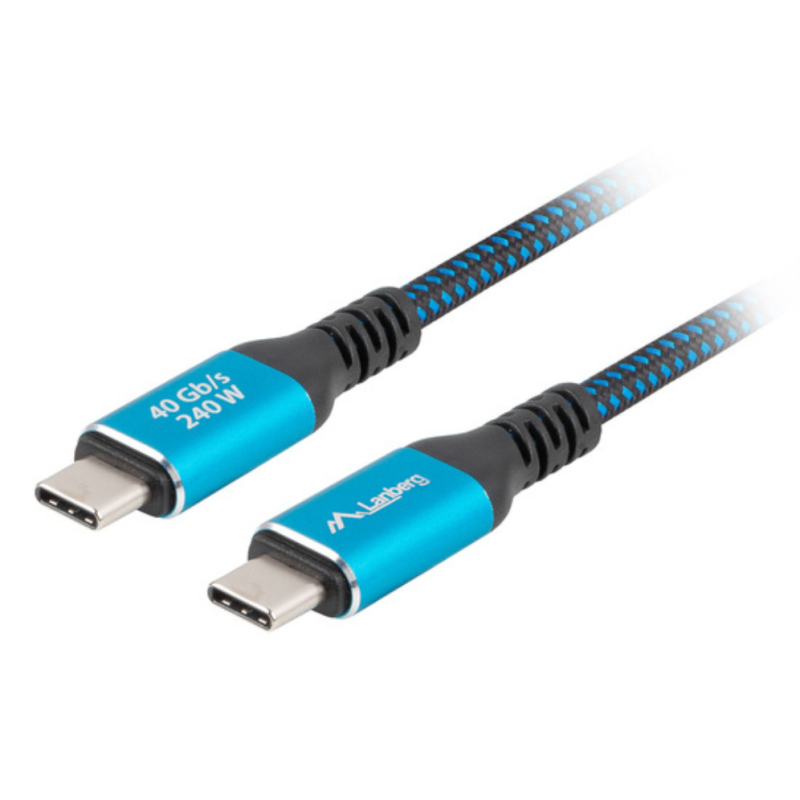 Lanberg CA-CMCM-45CU-0010-BK cable USB USB 3.2 Gen 2 (3.1 Gen 2) 1 m USB C Negro, Azul