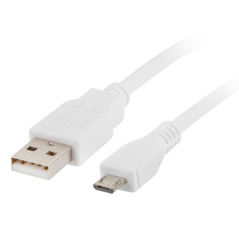 Lanberg CA-USBM-10CC-0010-W cable USB USB 2.0 1 m Micro-USB A USB A Bl