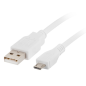 Lanberg CA-USBM-10CC-0010-W cable USB USB 2.0 1 m Micro-USB A USB A Blanco