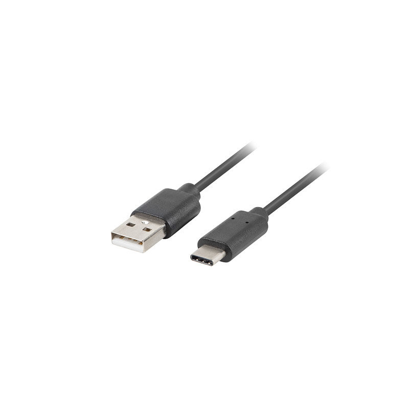 Cable usb lanberg 2.0 macho - usb tipo c macho 0.5m negro