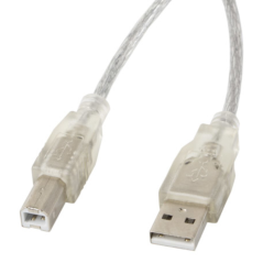 Lanberg CA-USBA-12CC-0050-TR cable USB USB 2.0 5 m USB B Transparente
