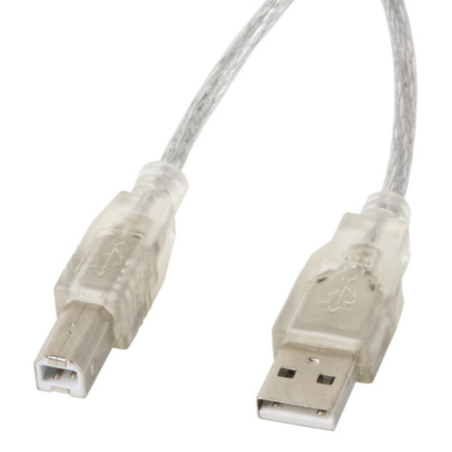 Lanberg CA-USBA-12CC-0050-TR cable USB USB 2.0 5 m USB B Transparente