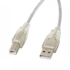 Cable usb tipo b a usb 2.0 tipo a lanberg 1.8m - macho - macho - trans