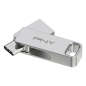 PNY DUO LINK unidad flash USB 128 GB USB Type-A / USB Type-C 3.2 Gen 1 (3.1 Gen 1) Acero inoxidable