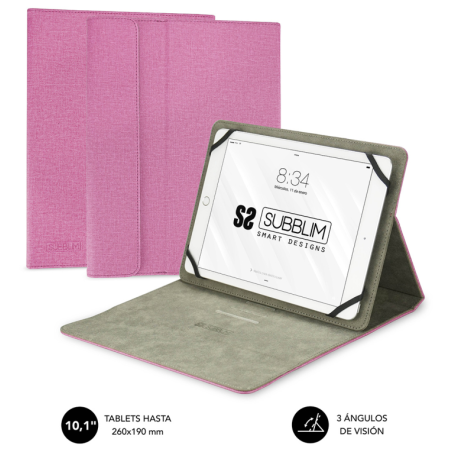 SUBBLIM Funda Tablet Clever Stand Tablet Case 10,1 Pink