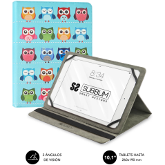 SUBBLIM Funda Tablet Universal TRENDY CASE OWLS 10.1