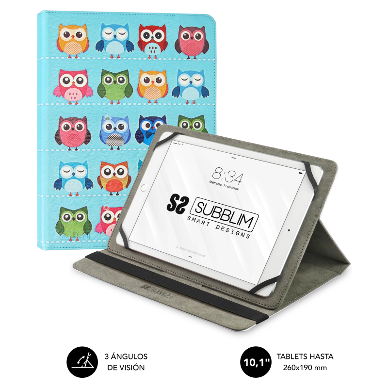SUBBLIM Funda Tablet Universal TRENDY CASE OWLS 10.1