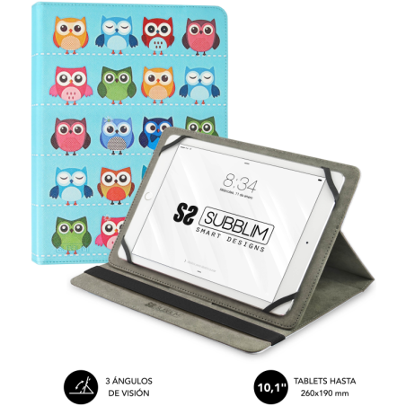 SUBBLIM Funda Tablet Universal TRENDY CASE OWLS 10.1