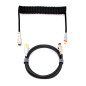 Phoenix kioru cable aviador en espiral con conector tipo c para teclados gaming negro