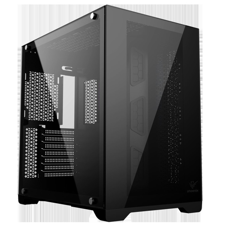 Caja ordenador phoenix gaming zephyr cubo atx doble cristal templado soporte gpu hasta 380mm