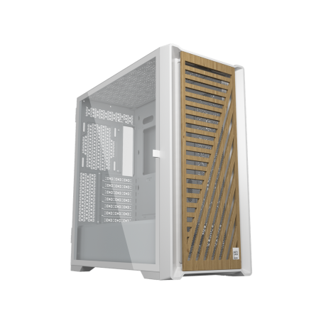 Caja ordenador phoenix gaming artisan noble blanca frontal de madera a