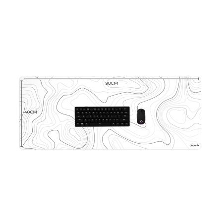 Alfombrilla phoenix stratos para ratón escritorio blanca 90 x 40 cm co