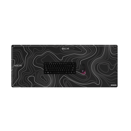 Alfombrilla phoenix stratos para ratón escritorio negra 90 x 40 cm con