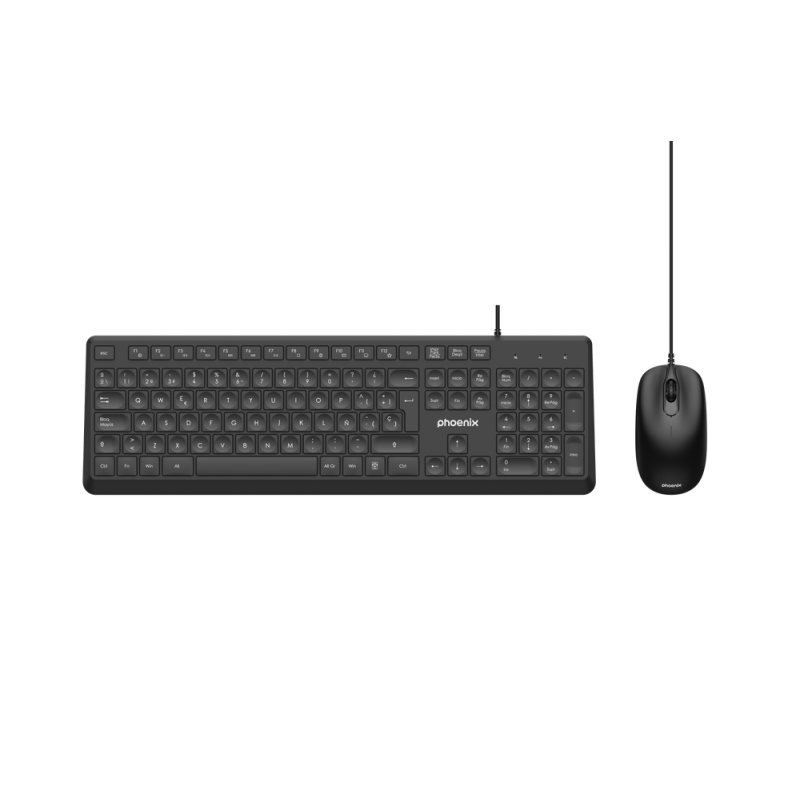 Phoenix combo teclado multimedia + ratón con cable usb 1200dpi