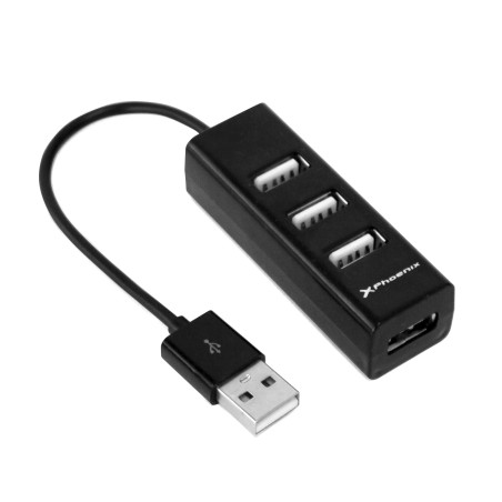 Hub usb portatil phoenix 4 puertos usb 2.0 cable conector usb flexible
