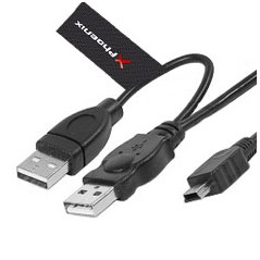 Cable 2 conectores usb 2.0 a mini usb b 5 pines 1.5 m