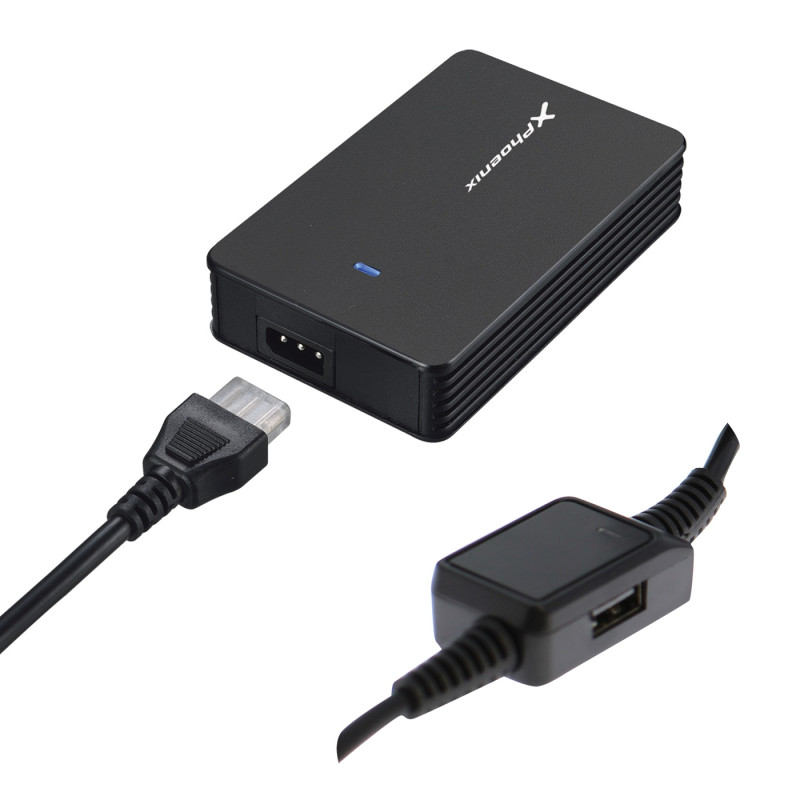 Adaptador cargador de corriente universal automatico phoenix 40w (incluye 5 conectores) para portatiles y netbooks con puerto us