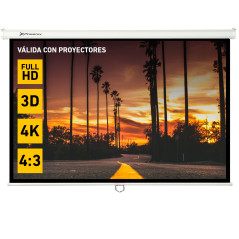 Pantalla manual videoproyector pared y techo phoenix 100´´ ratio 4:3 -