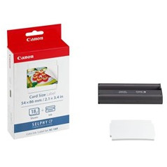 Papel foto canon selphy kc - 18if + tinta 18 adhesivos tarjeta credito