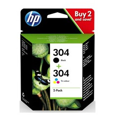 Pack 2 cartucho tinta hp 304 negro y color 3720 - 3721 - 3722 - 3750 -