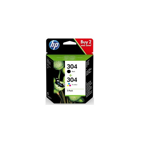 Pack 2 cartucho tinta hp 304 negro y color 3720 - 3721 - 3722 - 3750 -