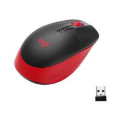 Mouse raton logitech m190 full size optico wireless inalambrico rojo