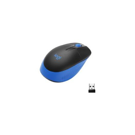 Mouse raton logitech m190 full size optico wireless inalambrico azul