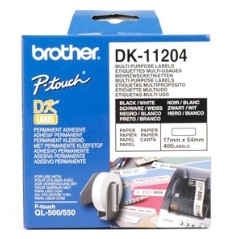 Etiquetas papel precortada brother dk11204 17 x 54 mm multiproposito 4