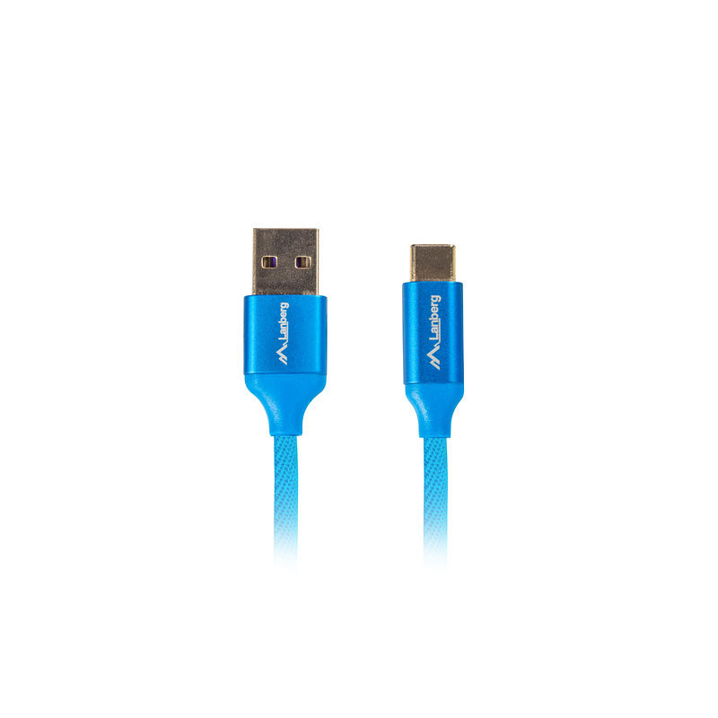 Cable usb lanberg 2.0 macho - usb tipo c macho quick charge 3.0 1.8m azul