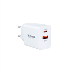 Cargador de pared usb tooq tqwc - 2sc04wt usb tipo a + usb tipo c blan