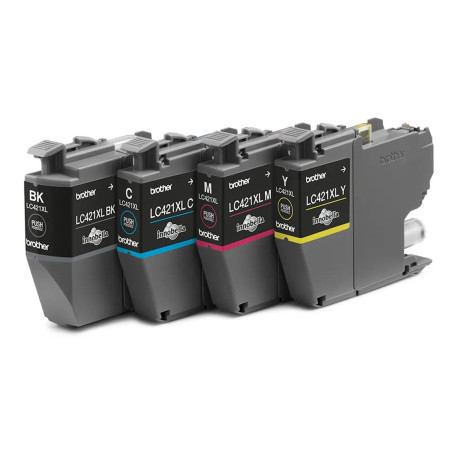 Pack cartuchos tinta brother lc421xlval negro cian magenta amarillo 50