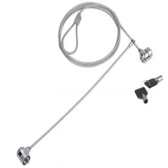 Cable seguridad para portatiles 1.5m conceptronic doble cabezal + llav