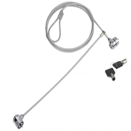 Cable seguridad para portatiles 1.5m conceptronic doble cabezal + llav