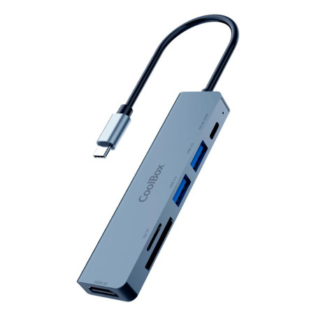 Minidock coolbox c61 aluminio usb - c a hdmi 4k - 2xusb - a - usb - c 