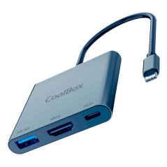 Minidock coolbox c31 aluminio usb - c a hdmi 4k - usb - a - usb - c 3.