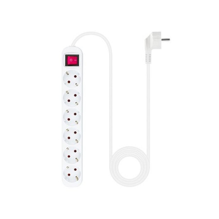 Regleta 6 tomas 1.4m nanocable con interruptor blanco 250v - proteccio