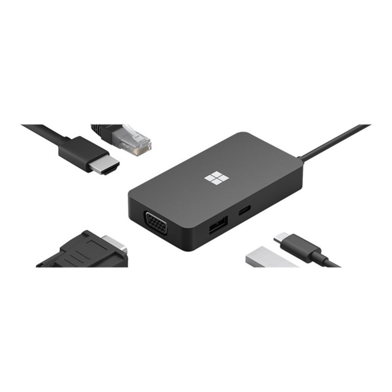 Hub usb tipo c microsoft tavel hdmi - ethernet - vga - usb tipo a - usb tipo c
