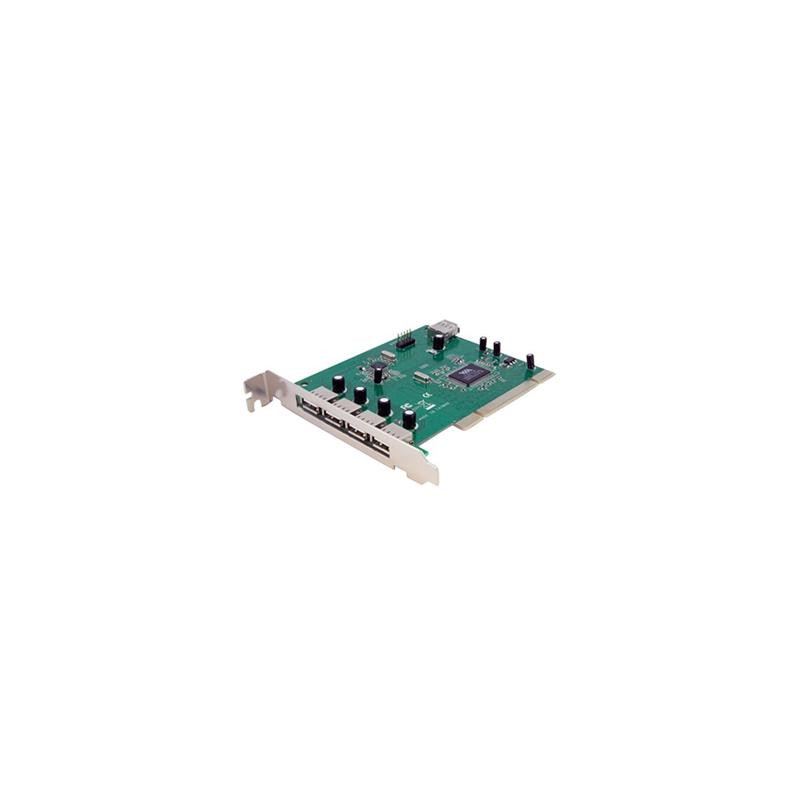 Tarjeta pci startech usb 2.0 7 puertos 4x externos 3x internos
